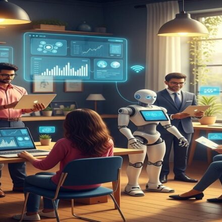 भारतीय टेक स्टार्टअप टीम ओपन सोर्स AI प्रोजेक्ट पर चर्चा करते हुए।