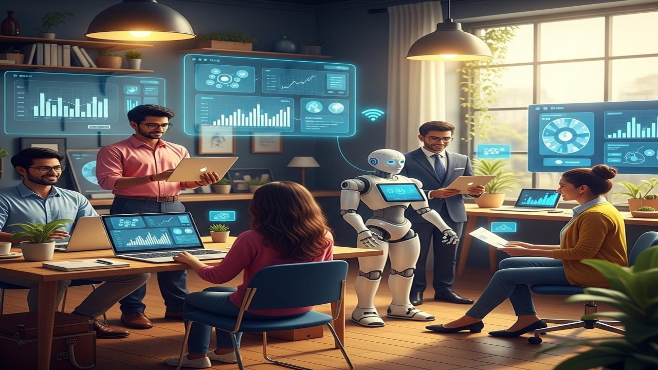 भारतीय टेक स्टार्टअप टीम ओपन सोर्स AI प्रोजेक्ट पर चर्चा करते हुए।