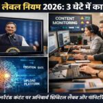 एक डिजिटल स्क्रीन पर AI जनरेटेड वीडियो दिख रहा है, जिसके कोने में स्पष्ट “AI Generated” लेबल और मेटाडेटा संकेत मौजूद है।