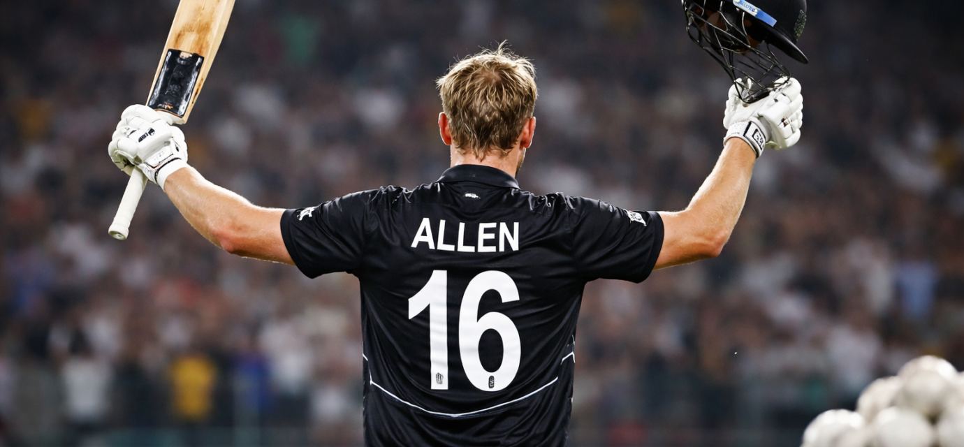 न्यूज़ीलैंड के बल्लेबाज़ फिन एलन, सबसे तेज़ 5000 T20 रन बनाने का रिकॉर्ड बनाते हुए