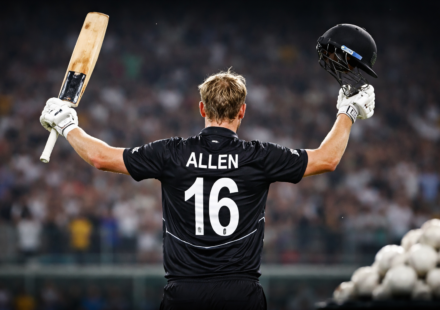 न्यूज़ीलैंड के बल्लेबाज़ फिन एलन, सबसे तेज़ 5000 T20 रन बनाने का रिकॉर्ड बनाते हुए
