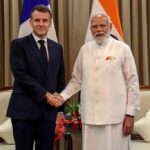 मुंबई में भारत और फ्रांस के नेताओं की मुलाकात तथा भारतीय वायुसेना के राफेल फाइटर जेट की प्रतीकात्मक तस्वीर।