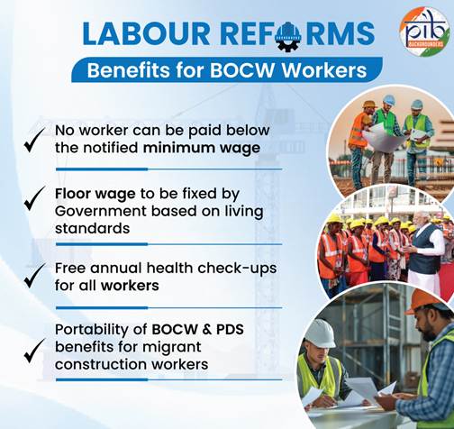 उत्तर प्रदेश में श्रमिक कल्याण योजनाओं के माध्यम से मजदूरों को रोजगार, पेंशन और सामाजिक सुरक्षा से जुड़े लाभ दिए जा रहे हैं।