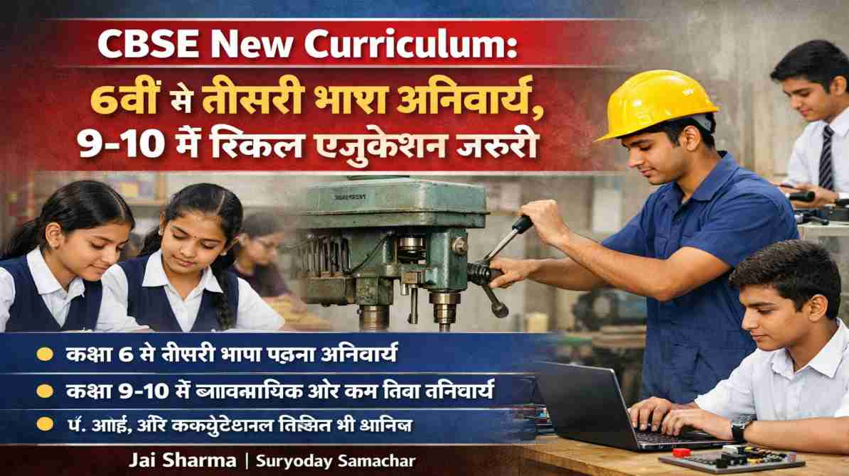 CBSE New Curriculum के तहत छात्र स्किल एजुकेशन और तीसरी भाषा सीखते हुए