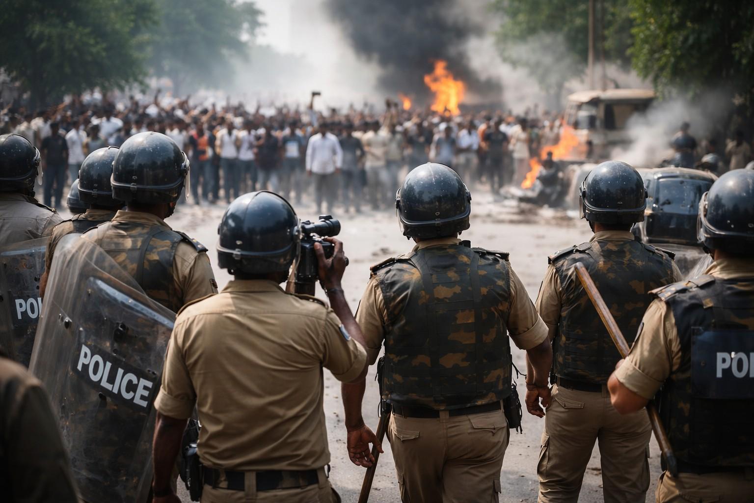 नोएडा विरोध प्रदर्शन के दौरान पुलिस की सख्त निगरानी