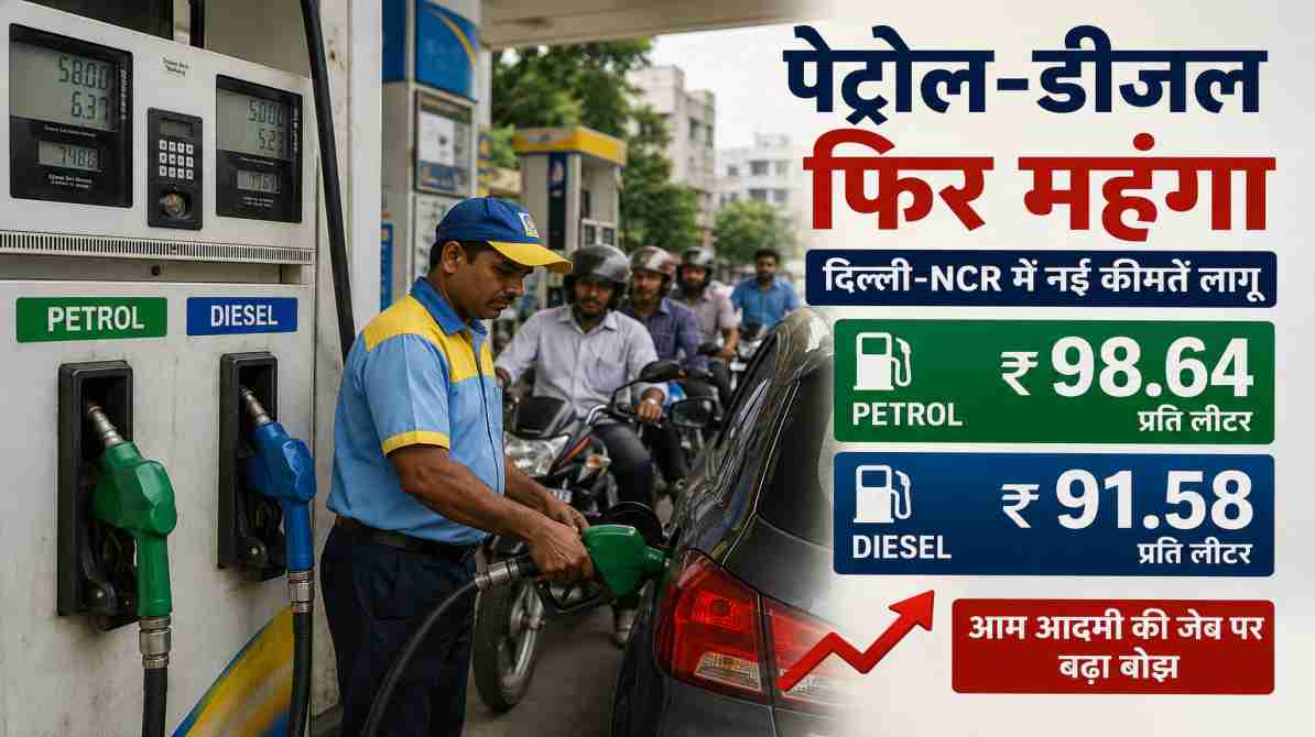 एक भारतीय पेट्रोल पंप का दृश्य जहां बढ़ी हुई पेट्रोल और डीजल कीमतों के बीच लोग वाहन में ईंधन भरवा रहे हैं।