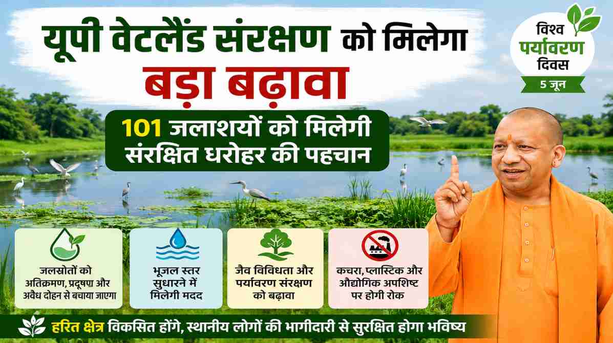 यूपी वेटलैंड संरक्षण को मिलेगा बड़ा विस्तार, 101 जलाशयों को मिलेगी संरक्षित धरोहर की पहचान