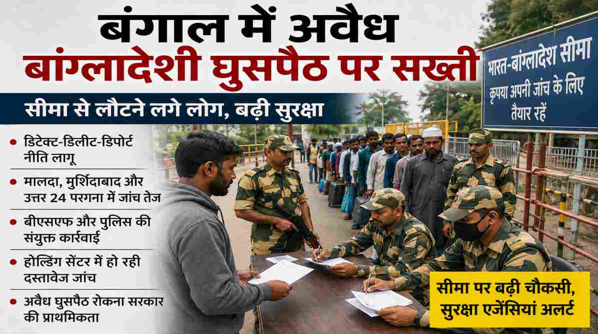 बंगाल में अवैध बांग्लादेशी घुसपैठ पर सख्ती, सीमा पर बढ़ी निगरानी